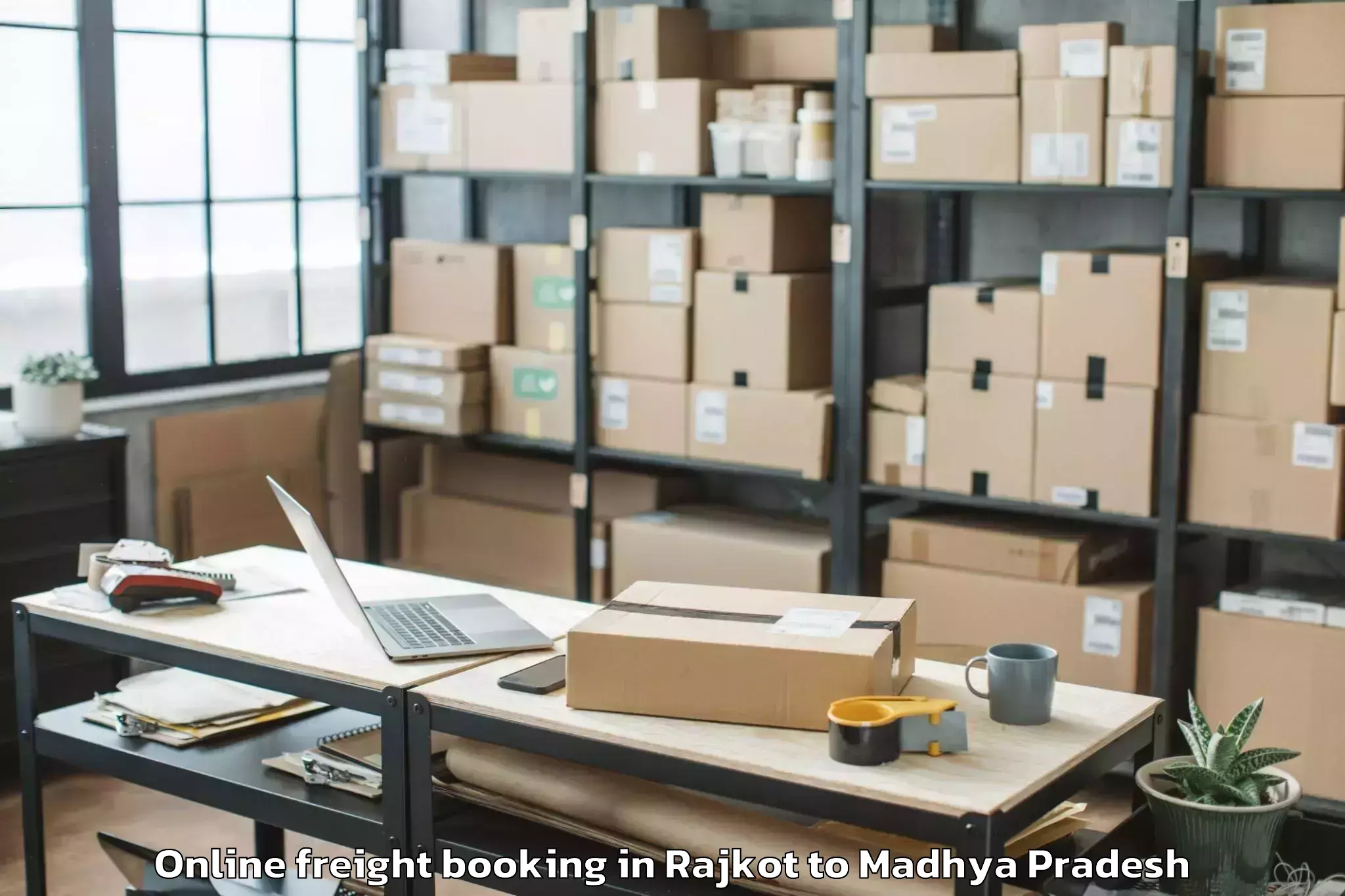 Book Rajkot to Narwar Online Freight Booking Online